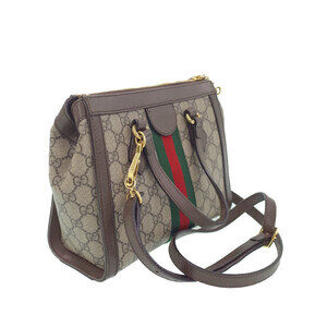 Gucci monogram Web Tote leather Shoulder brown Ophidia Supreme GG Bag